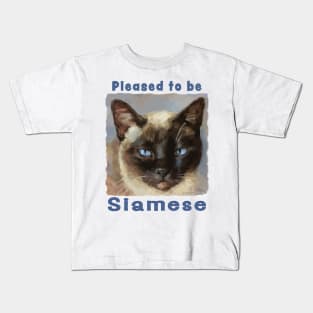 "Pleased to be Siamese" Cute Siamese Cat Kids T-Shirt